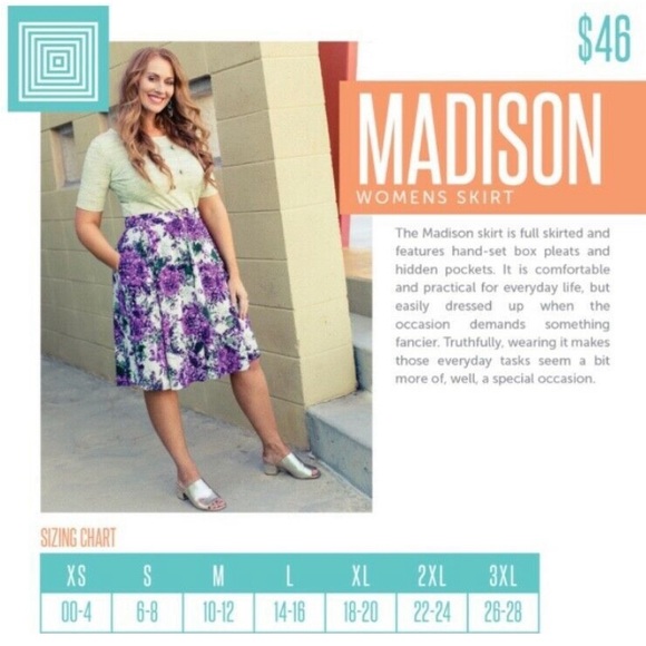 LuLaRoe “MADISON” SKIRT SIZE EXTRA SMALL (True to Size) 🌟NWT🌟 - Picture 9 of 11
